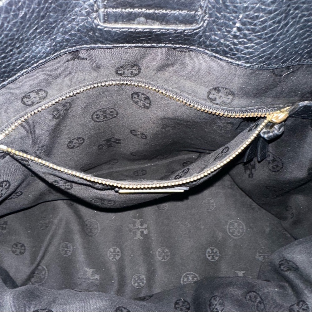 Tory Burch Large Taylor Black Pebbled Leather Tote Shoulder Bag - Picture 11 of 16